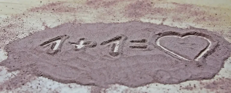 Symbolic image of 1 plus 1 equals love, representing dating success